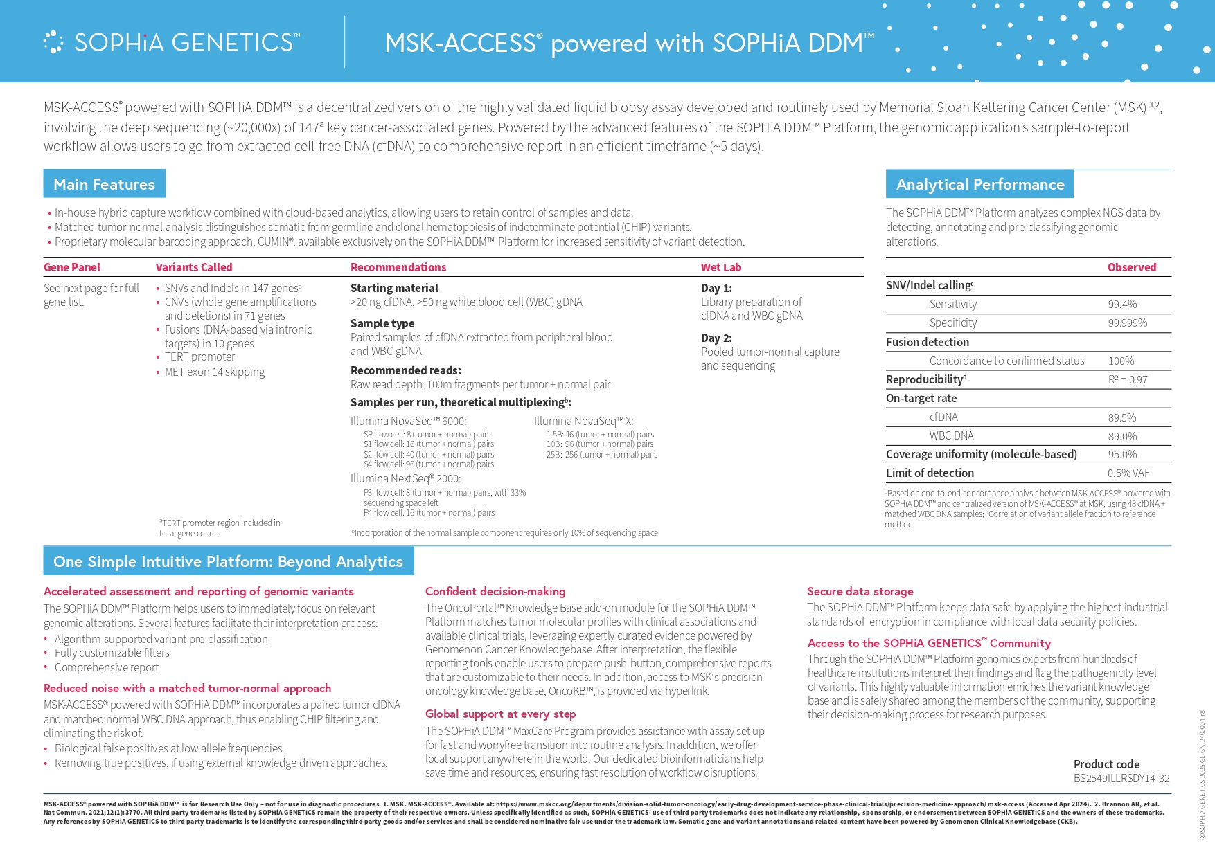 MSK-ACCESS&reg; di SOPHiA GENETICS&trade;